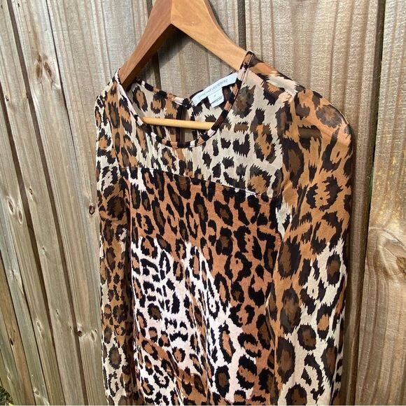Diane Von Furstenberg Cheetah Animal Print Wool and Silk Long Sleeve Top sz P - Picture 7 of 9